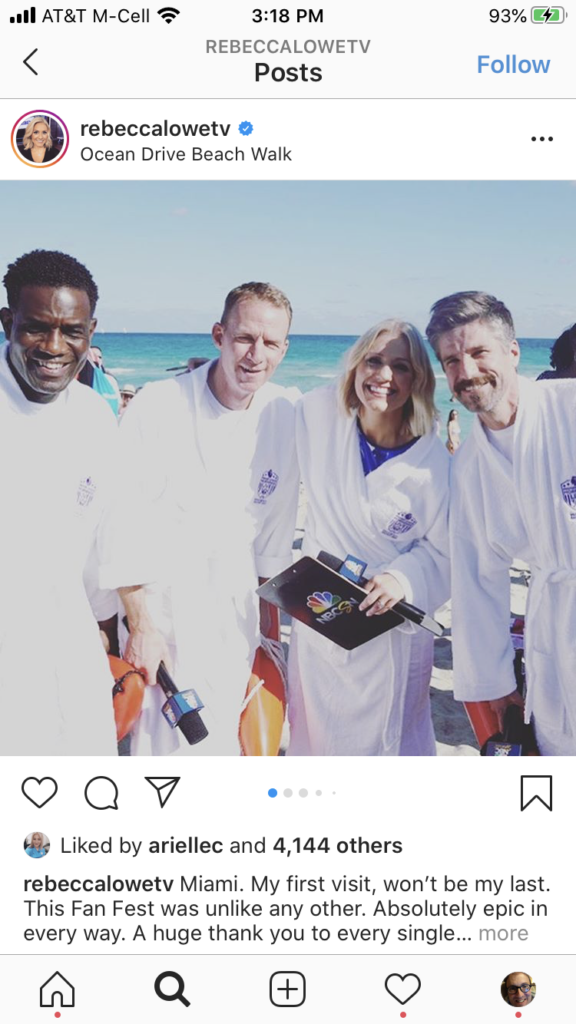 Instagram of NBCSN team